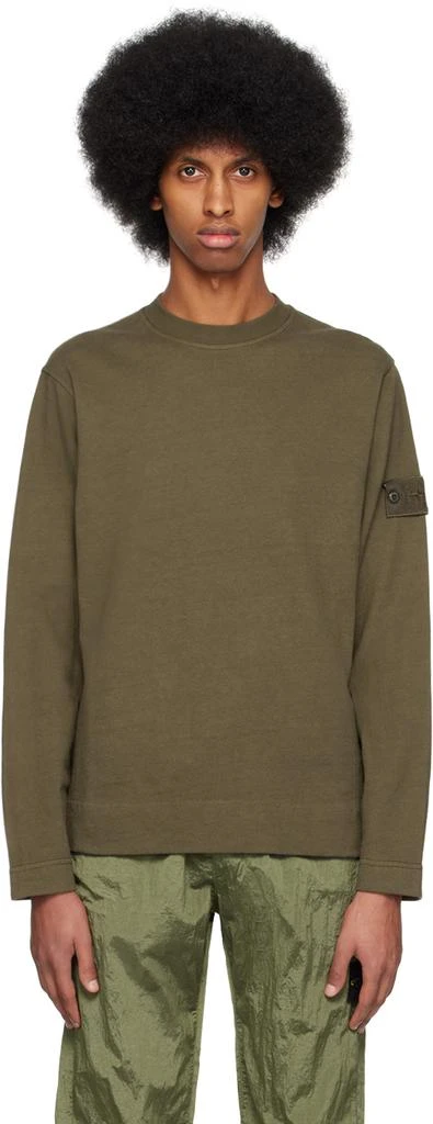 商品Stone Island|Green Patch Long Sleeve T-Shirt,价格¥2121,第1张图片