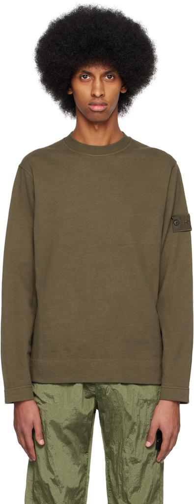 商品Stone Island|Green Patch Long Sleeve T-Shirt,价格¥1992,第1张图片