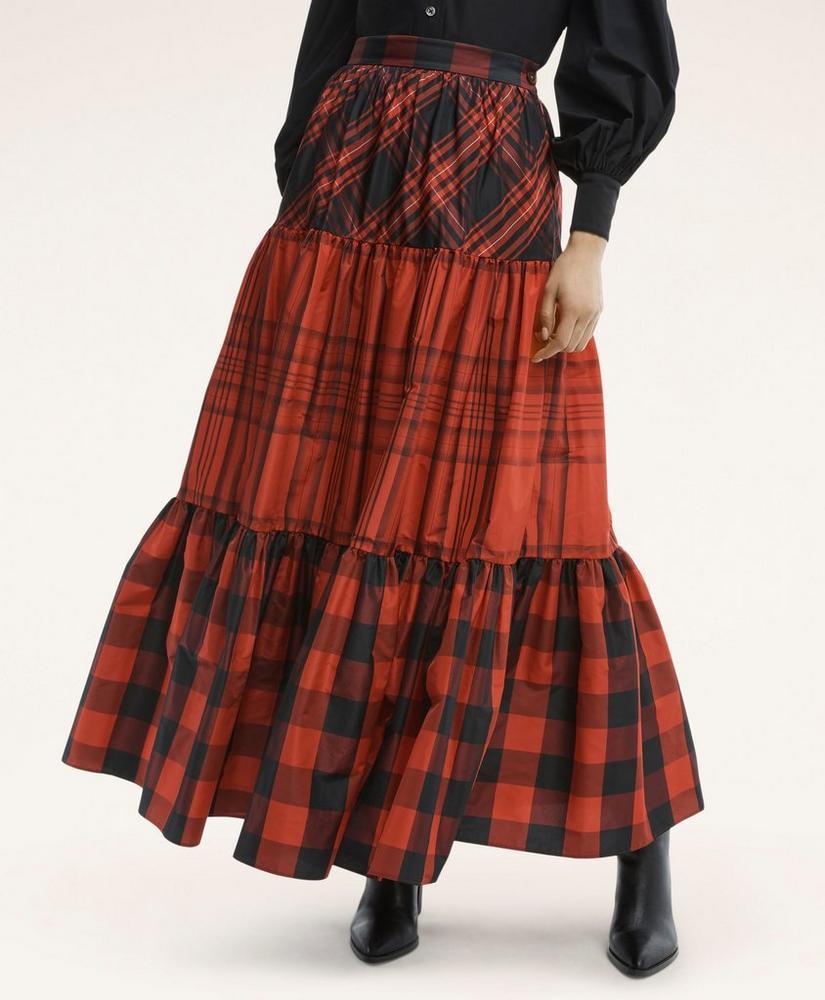 Taffeta Tiered Tartan Skirt商品第2张图片规格展示