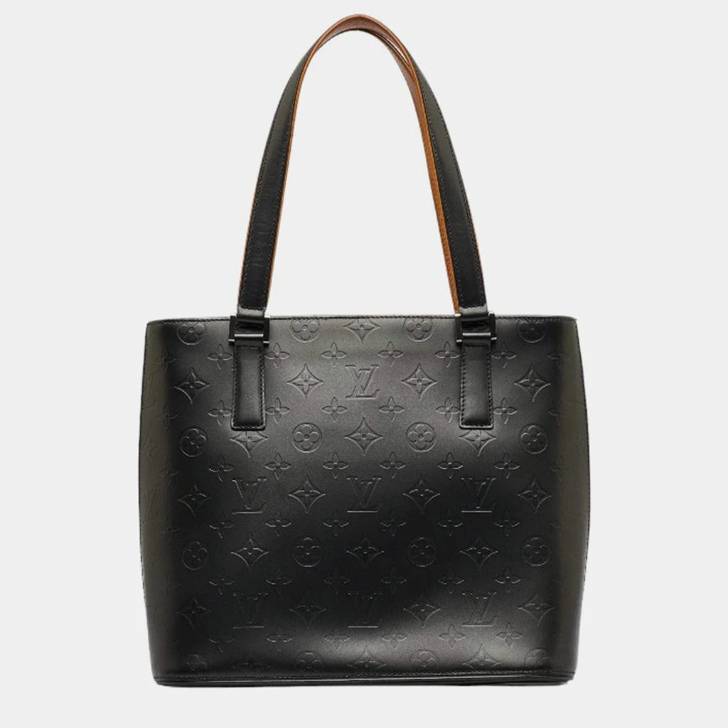 商品[二手商品] Louis Vuitton|Louis Vuitton Black Leather PVC Monogram Mat Stockton Tote Bag,价格¥6599,第3张图片详细描述