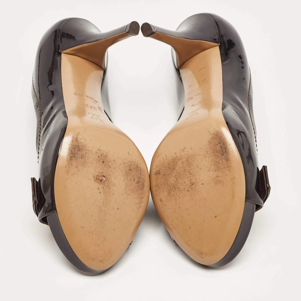 Louis Vuitton Dark Burgundy Patent Leather Open Toe Pumps Size 37.5 商品
