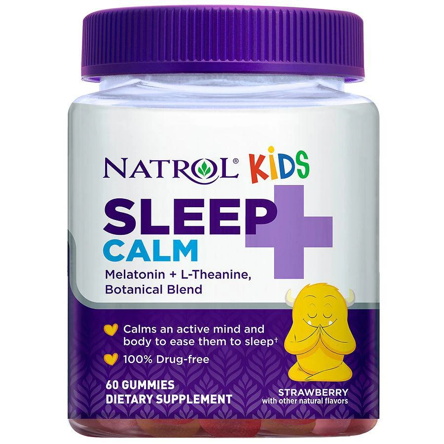 商品Natrol|Kids Sleep+ Calm, Melatonin and L-Theanine, Gummies Strawberry,价格¥37,第1张图片