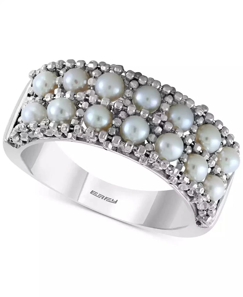 商品Effy|EFFY® Cultured Freshwater Pearl (3-1/2mm) Cluster Ring in Sterling Silver,价格¥4863,第1张图片