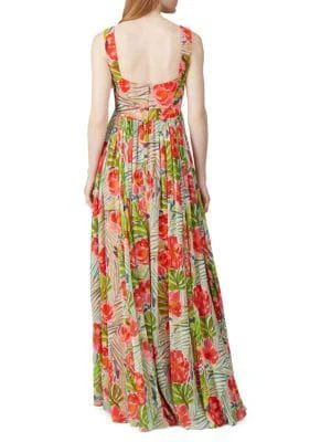 商品Badgley Mischka|Floral Chiffon Maxi Dress,价格¥1335,第2张图片详细描述