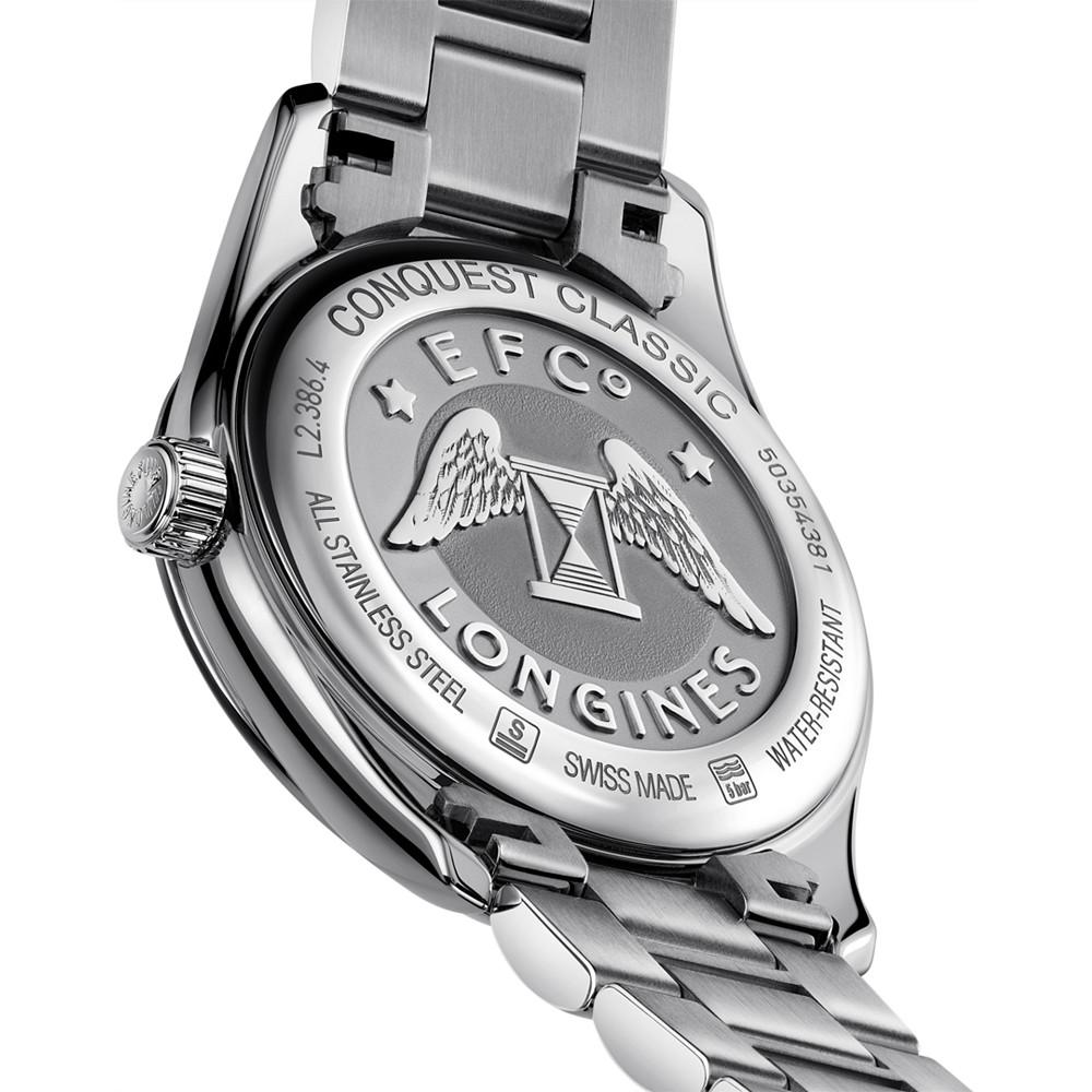 Women's Swiss Conquest Classic Diamond (5/8 ct. t.w.) Stainless Steel Bracelet Watch 34mm商品第3张图片规格展示