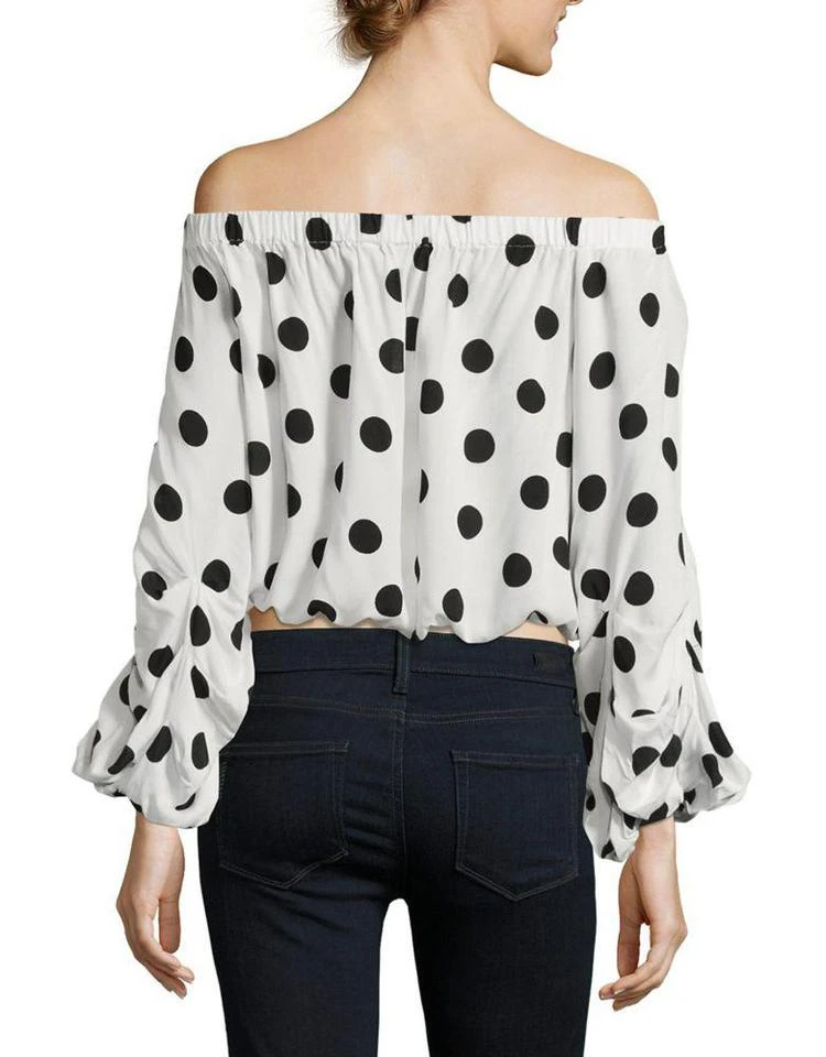 商品Miss Selfridge|Cropped Polka Dot Off-The-Shoulder Blouse,价格¥145,第3张图片详细描述