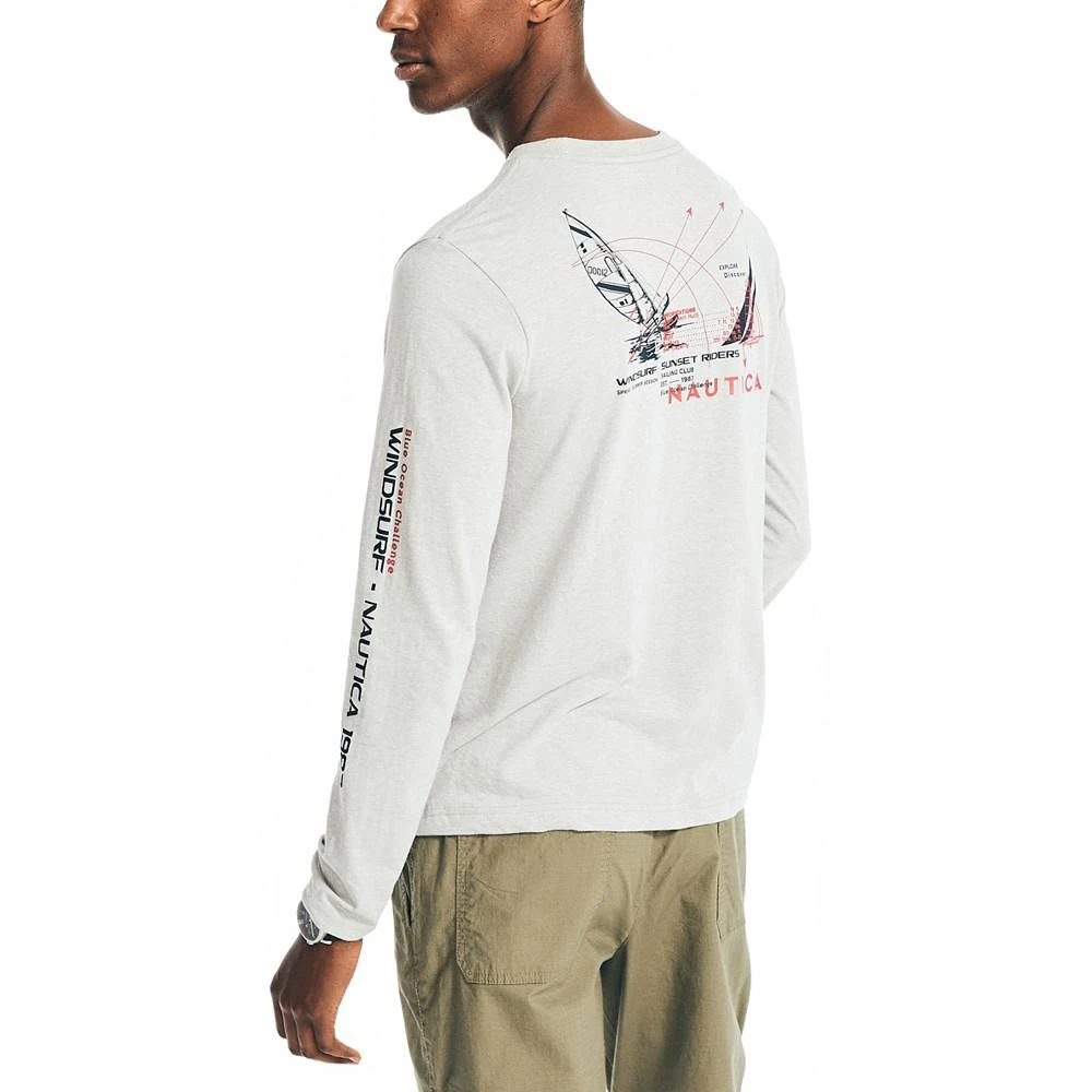 商品Nautica|Men's Classic-Fit Long-Sleeve Logo Graphic T-shirt,价格¥180,第2张图片详细描述