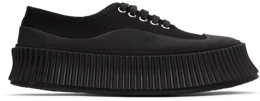 商品Jil Sander|Black Canvas Platform Sneakers,价格¥1589,第1张图片