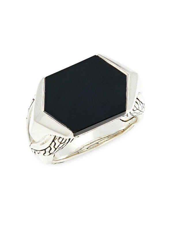 商品John Hardy|Sterling Silver & Black Onyx Signet Ring,价格¥2812,第1张图片