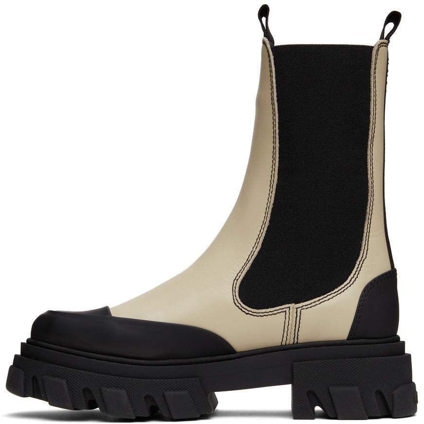 商品Ganni|Beige Calfskin Chunky Chelsea Boots,价格¥2767,第5张图片详细描述