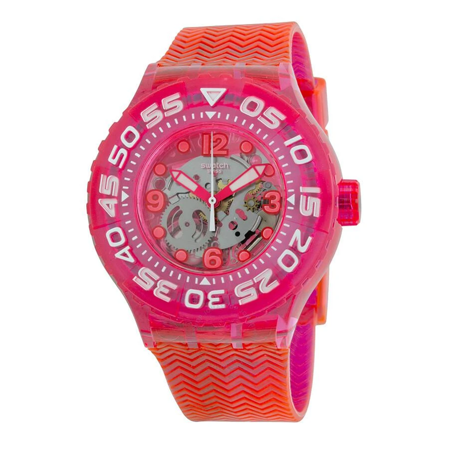 商品Swatch|Swatch Deep Berry See-through Dial Red Plastic Strap Watch SUUP100,价格¥495,第1张图片