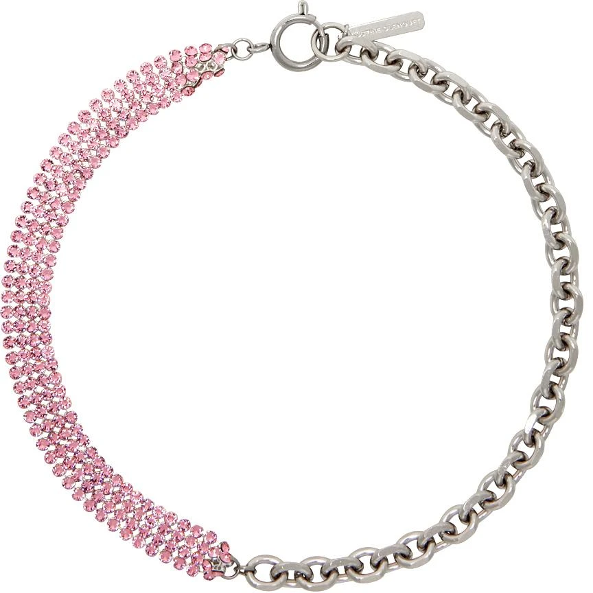 商品Justine Clenquet|SSENSE Exclusive Silver & Pink Shanon Choker,价格¥957,第1张图片