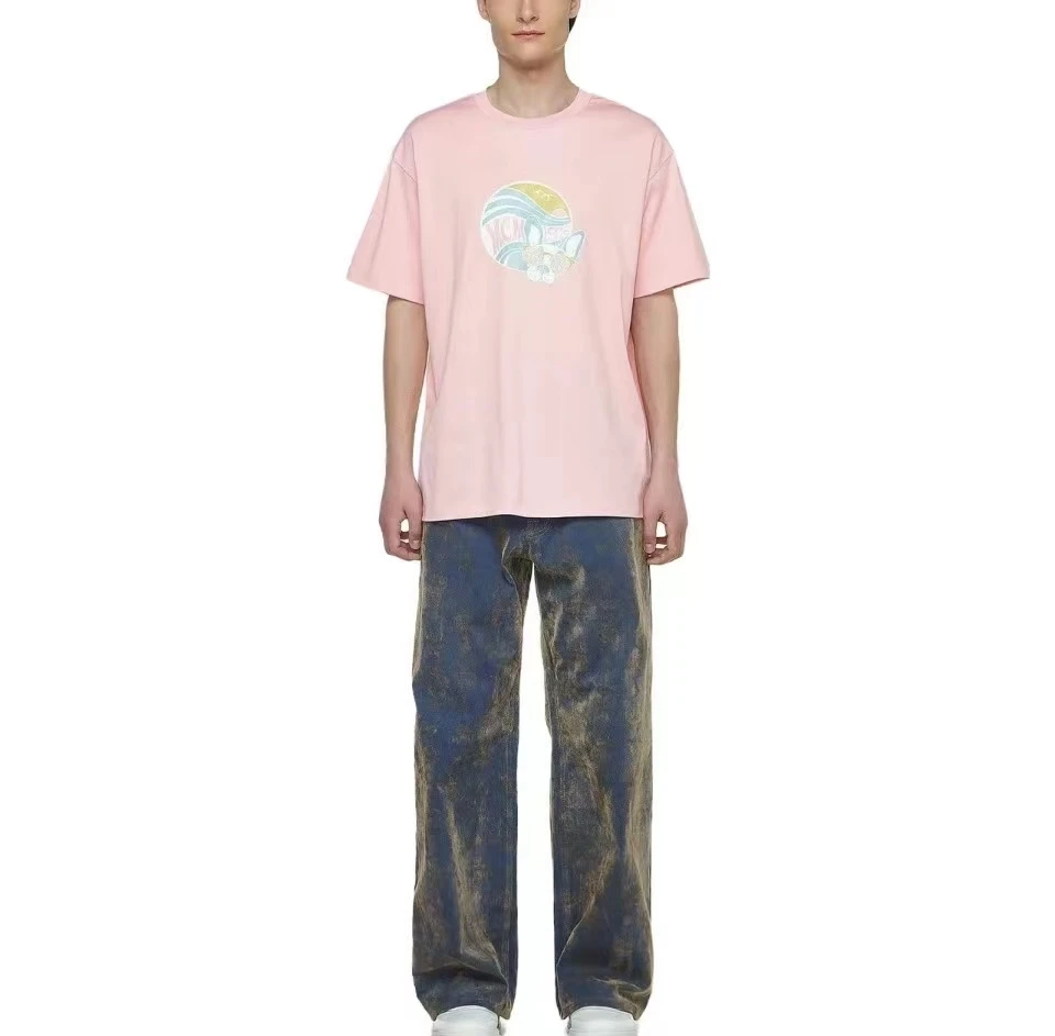 商品MCM|MCM/恩思恩 M Pup Sunrise Print T_Shirt In Cotton圆领印花短袖T恤 男女同款 粉色MHTDSMM18QH00-POWDER PINK,价格¥2009,第1张图片