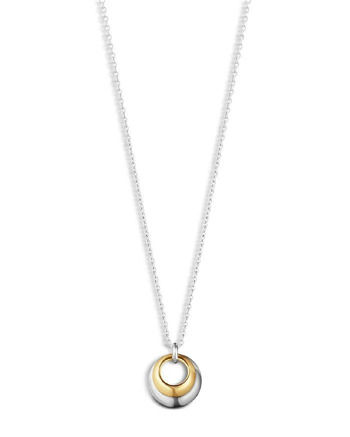 商品Georg Jensen|18K Yellow Gold & Sterling Silver Curve Circle Pendant Necklace, 17.72",价格¥2938,第1张图片详细描述