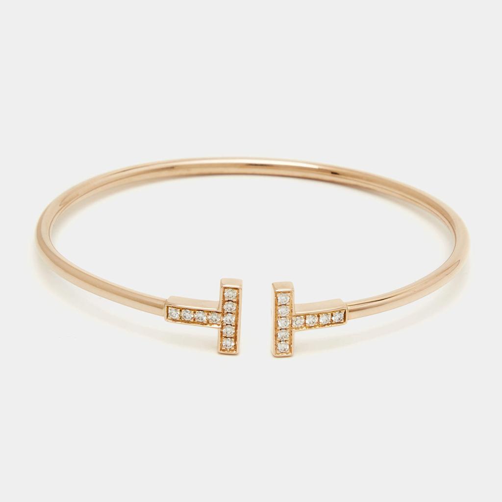 Tiffany  & Co. Tiffany T Diamond 18k Rose Gold Wire Bracelet商品第1张图片规格展示