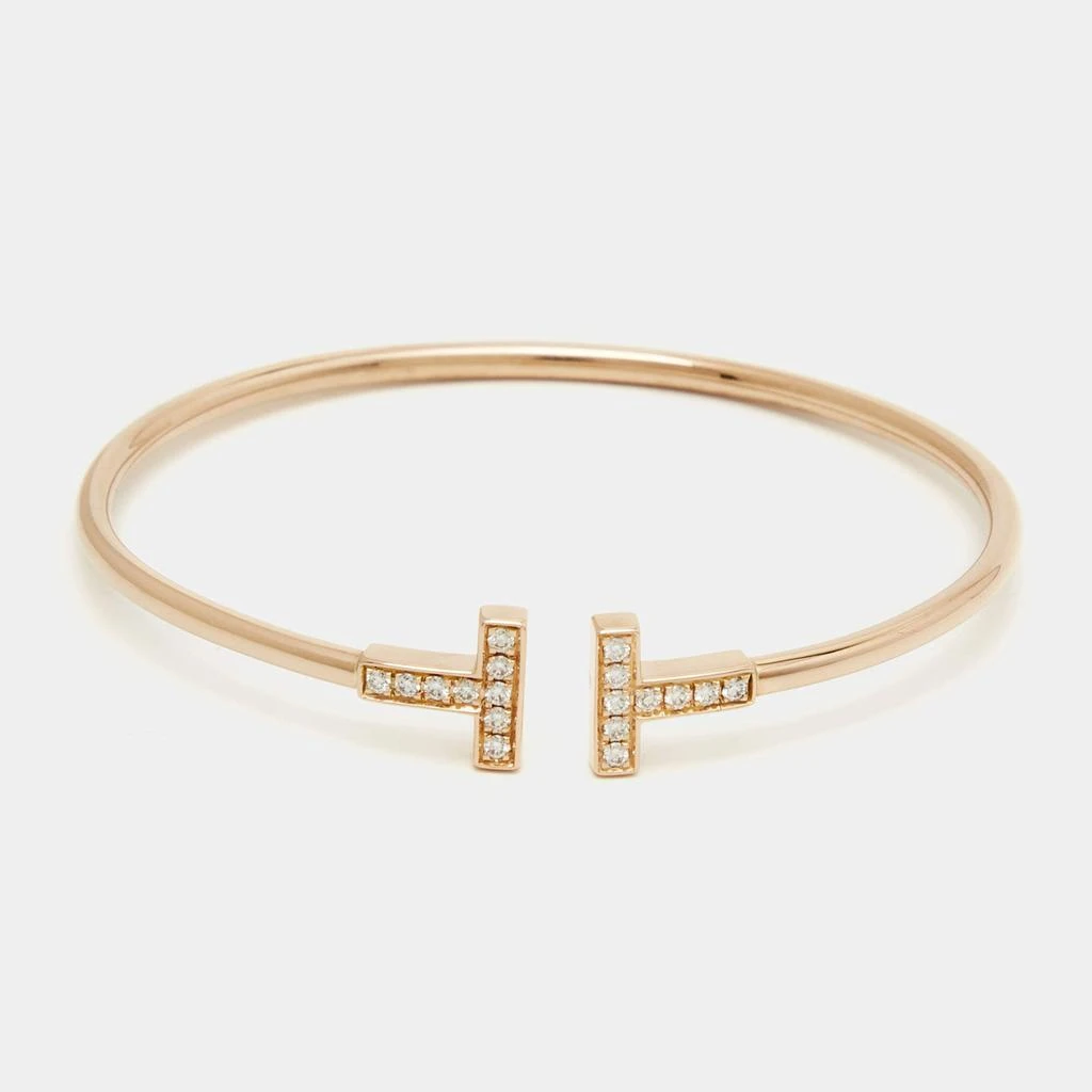 商品[二手商品] Tiffany & Co.|Tiffany  & Co. Tiffany T Diamond 18k Rose Gold Wire Bracelet,价格¥23150,第1张图片