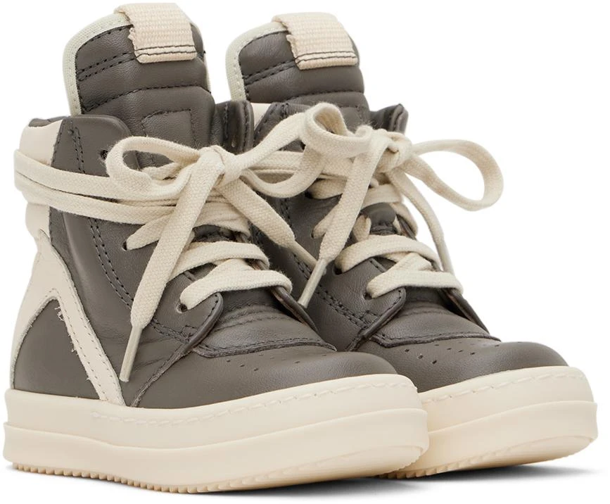 商品Rick Owens|Baby Gray & Off-White Geobasket Sneakers,价格¥3335,第4张图片详细描述