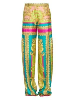 商品Versace|Printed Wide-Leg Silk Trousers,价格¥4218,第5张图片详细描述