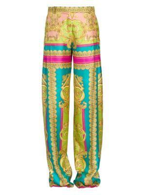 商品Versace|Printed Wide-Leg Silk Trousers,价格¥3815,第7张图片详细描述