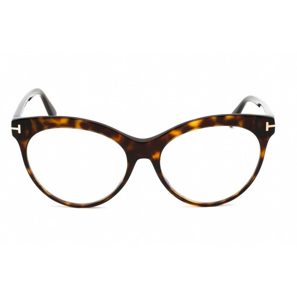 商品Tom Ford|Tom Ford Women's Eyeglasses - Dark Havana Plastic Round Shape Frame | FT5827-B 052,价格¥749,第2张图片详细描述