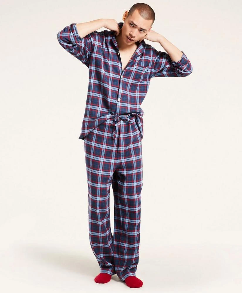 商品Brooks Brothers|Open Plaid Flannel Pajamas,价格¥330,第1张图片