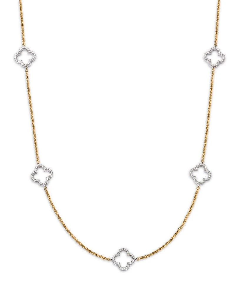 商品Bloomingdale's Fine Collection|14K Gold Diamond Clover Necklace, 18",价格¥22310,第1张图片