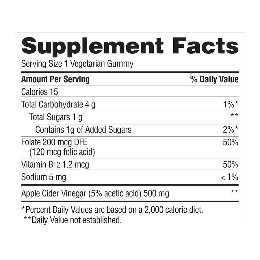 商品Walgreens|Apple Cider Vinegar 500 mg Gummies Natural Apple,价格¥97,第4张图片详细描述