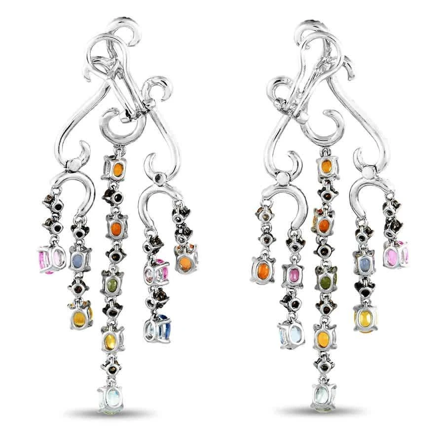 商品LB Exclusive|18K White Gold 2.95 ct Diamond and Sapphire Dangle Earrings,价格¥21784,第2张图片详细描述