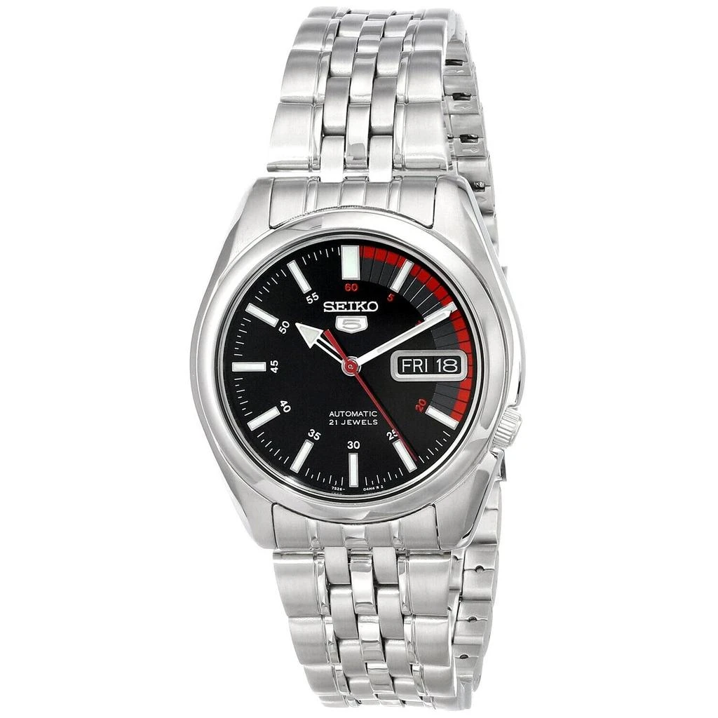商品Seiko|Seiko Men's Series 5 Black Dial Watch,价格¥856,第1张图片