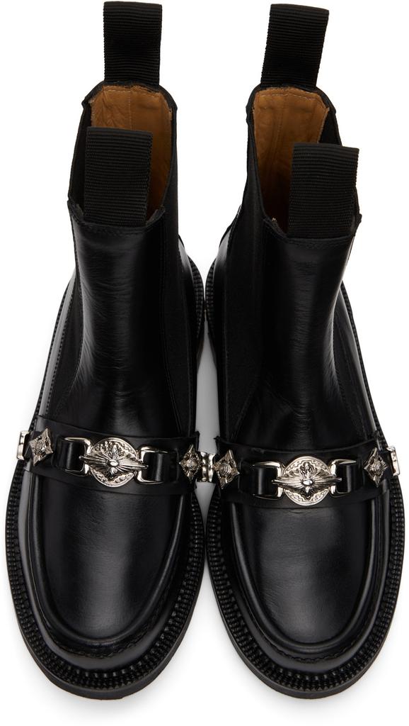 Black Leather Chelsea Ankle Boots商品第5张图片规格展示