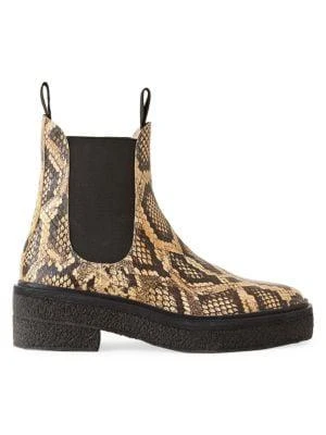 商品Loeffler Randall|Raquel Snakeskin-Embossed Leather Chelsea Boots,价格¥640,第1张图片