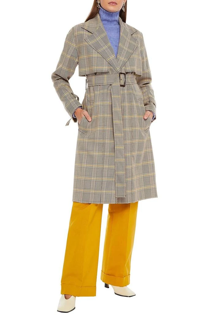 商品Victoria Beckham|Belted Prince of Wales checked wool trench coat,价格¥3270,第4张图片详细描述