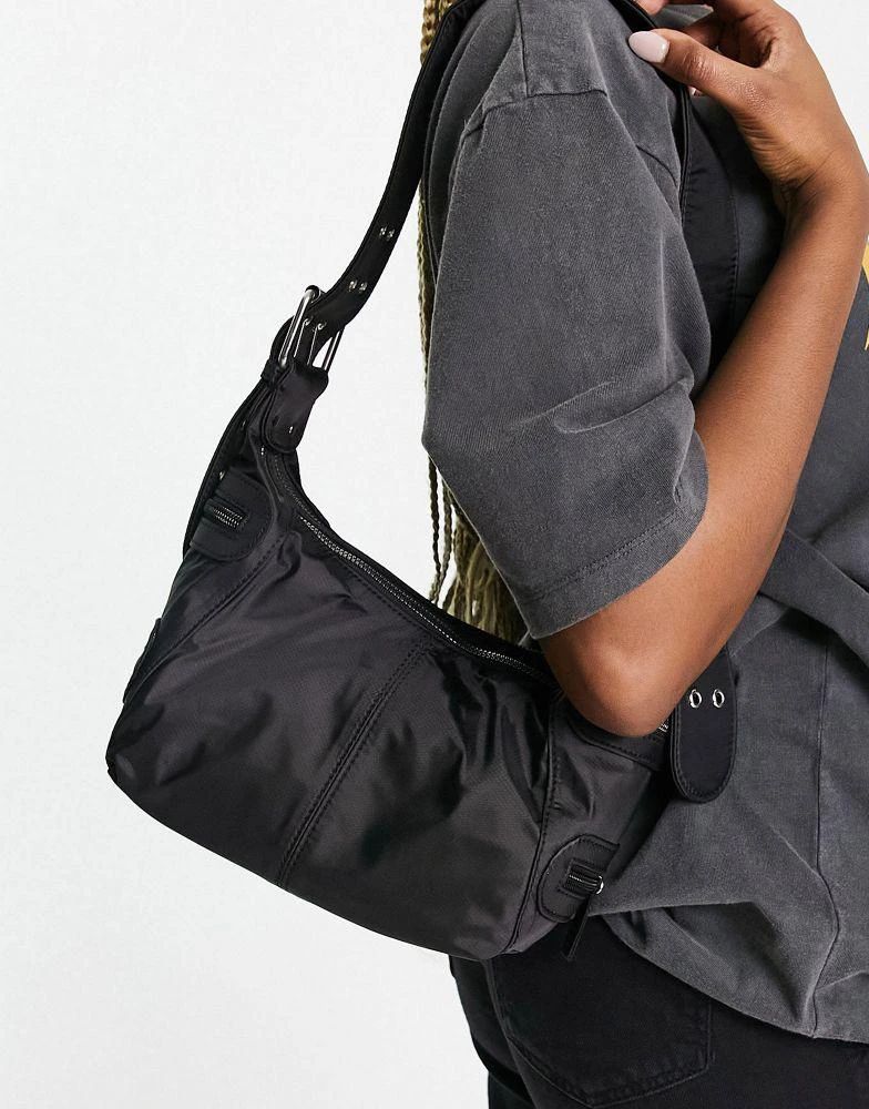 商品ASOS|ASOS DESIGN 90s nylon utility shoulder bag in black,价格¥199,第1张图片