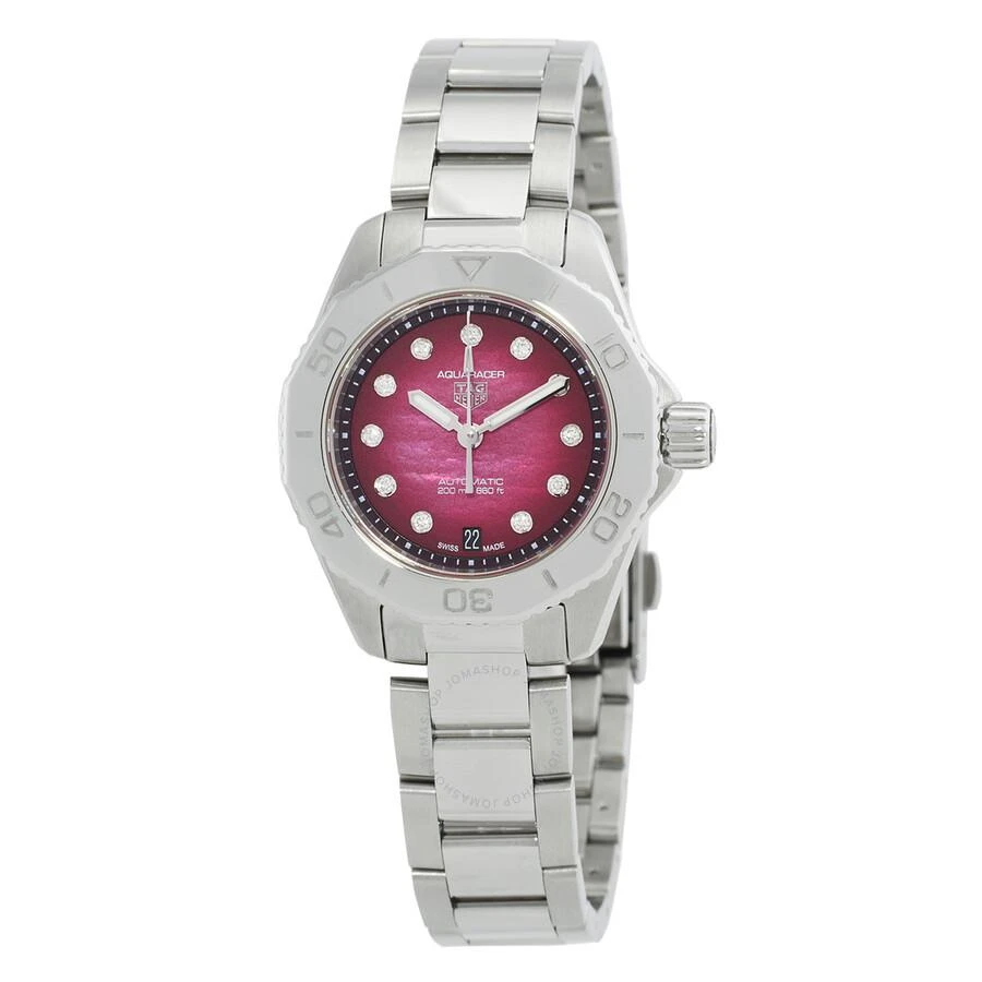 商品TAG Heuer|Aquaracer Professional 200 Automatic Diamond Red Dial Ladies Watch WBP2414.BA0622,价格¥20339,第1张图片