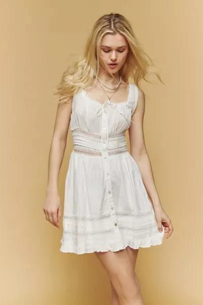 商品Urban Outfitters|UO Angelina Lace-Inset Mini Dress,价格¥153,第1张图片详细描述