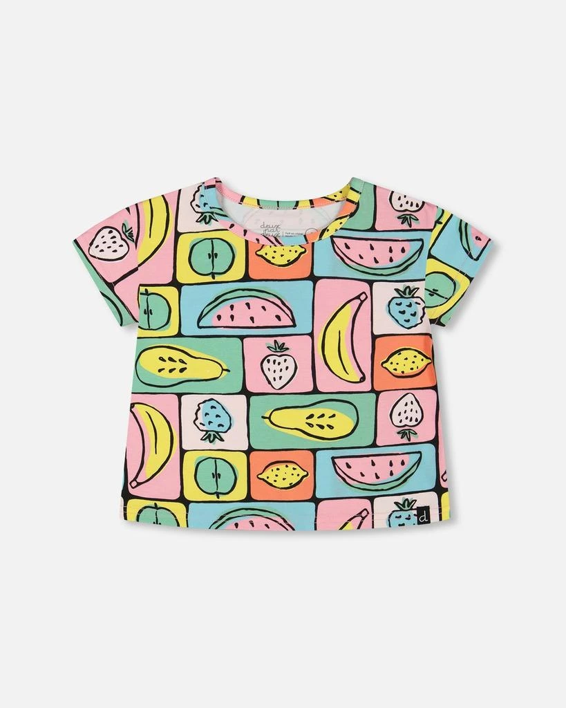 商品Deux par Deux|Organic Cotton Jersey Top Printed Fruits Square,价格¥294,第1张图片