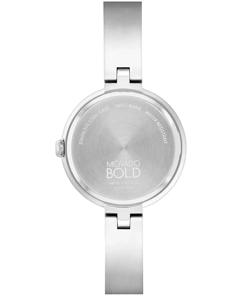 商品Movado|Women's Bold Bangles Swiss Quartz Stainless Steel Silver-tone Watch 28mm,价格¥3755,第3张图片详细描述