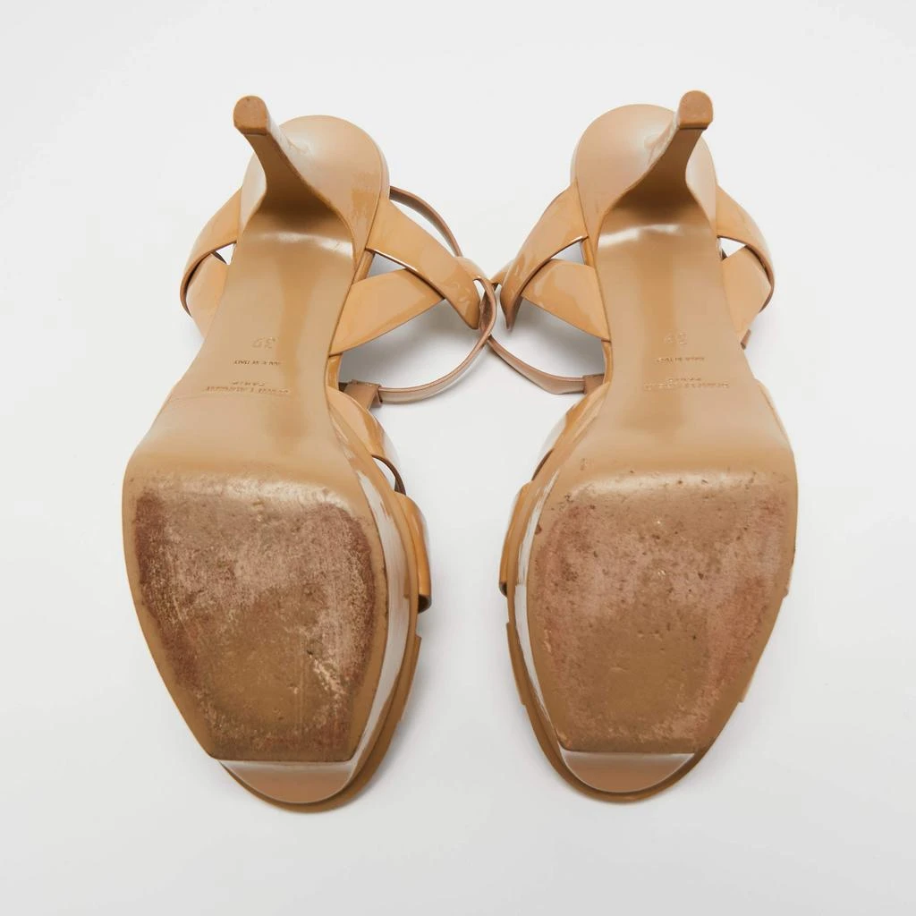 Yves Saint Laurent Beige Patent Leather Tribute Sandals Size 39 商品