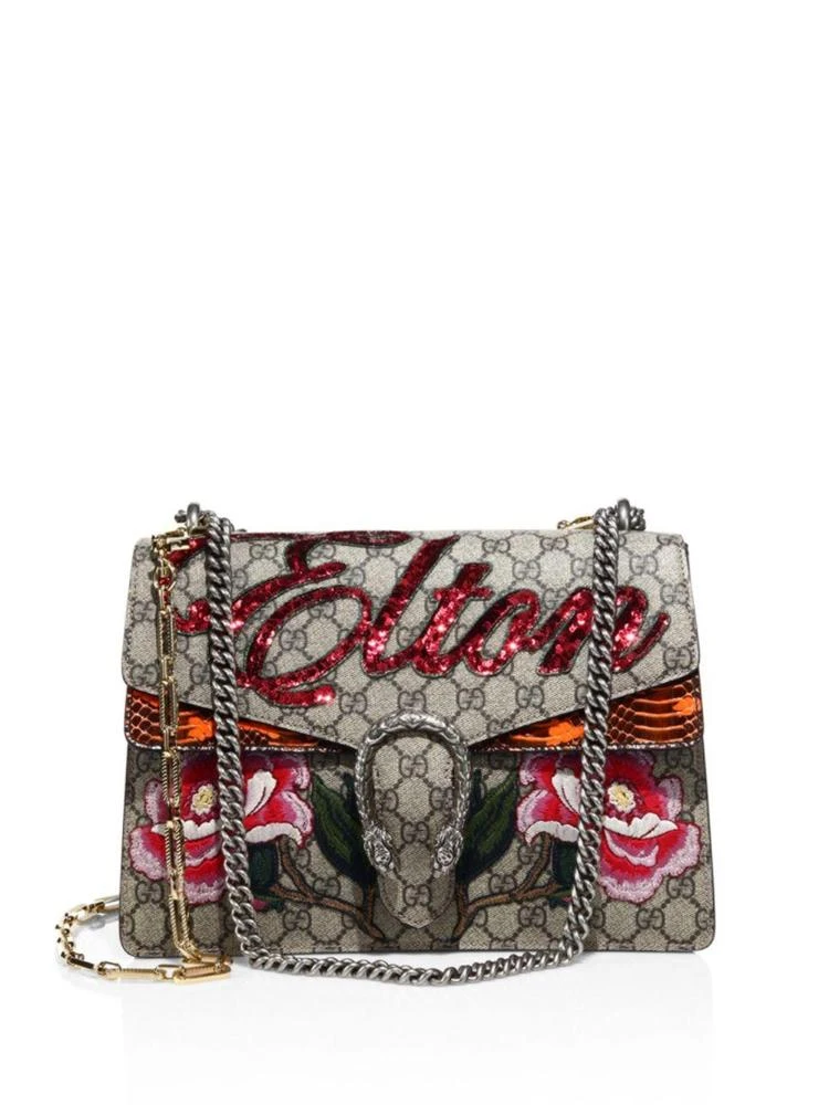 商品Gucci|Elton Embroidered GG Chain Shoulder Bag,价格¥44234,第1张图片