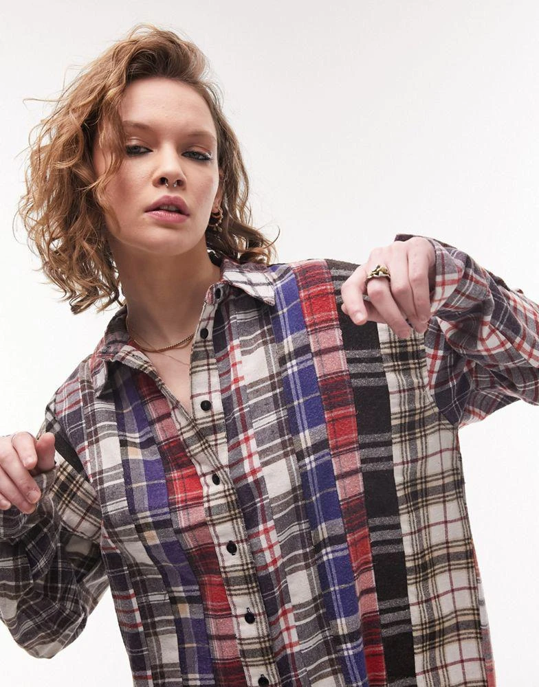 商品Topshop|Topshop multi check shirt in multi,价格¥170,第1张图片