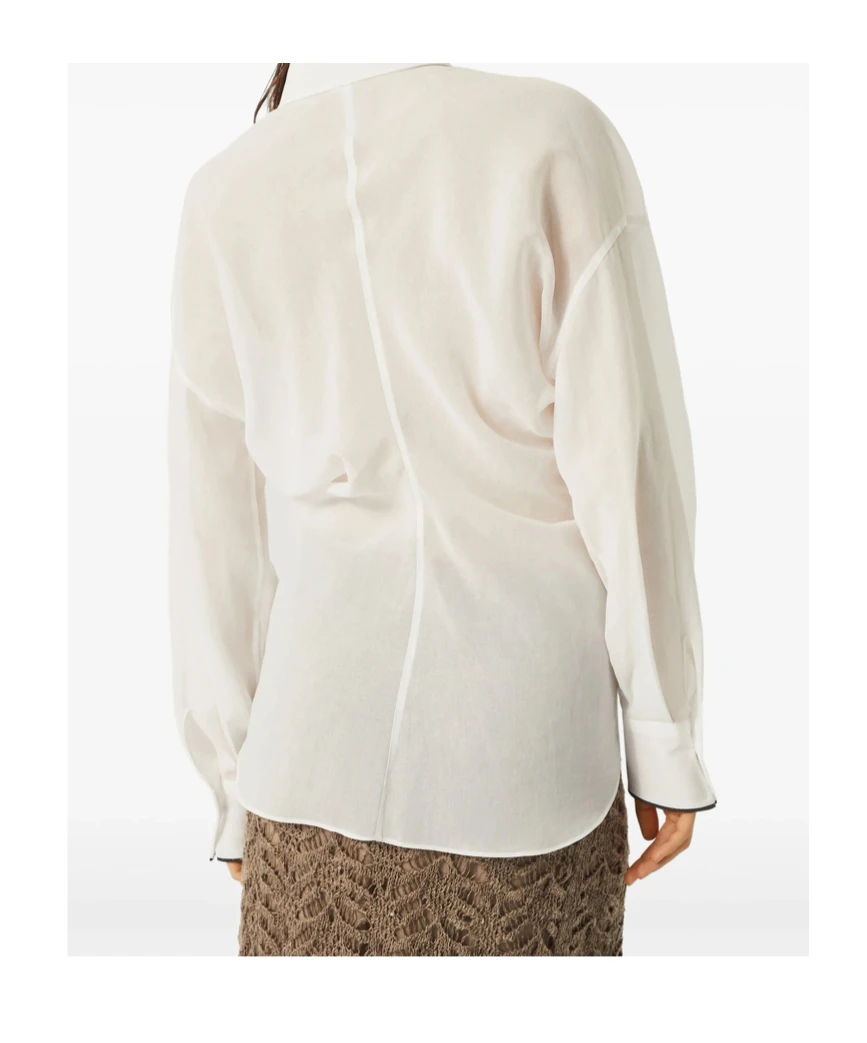 商品Brunello Cucinelli|Brunello Cucinelli 女士衬衫 MH760NL446C100 白色,价格¥9015,第4张图片详细描述