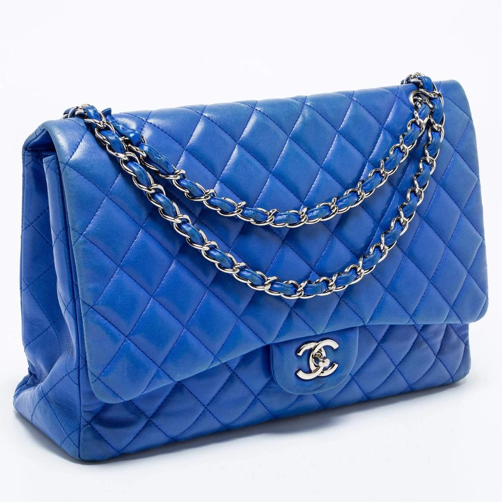 商品[二手商品] Chanel|Chanel Blue Quilted Leather Maxi Classic Single Flap Shoulder Bag,价格¥26048,第3张图片详细描述