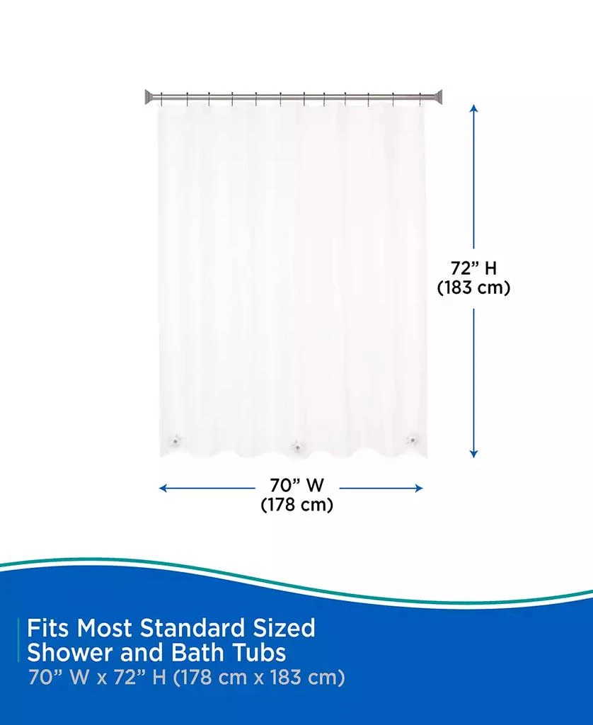 Medium Weight Peva Shower Curtain Liner and Beaded Roller Ring Set 商品