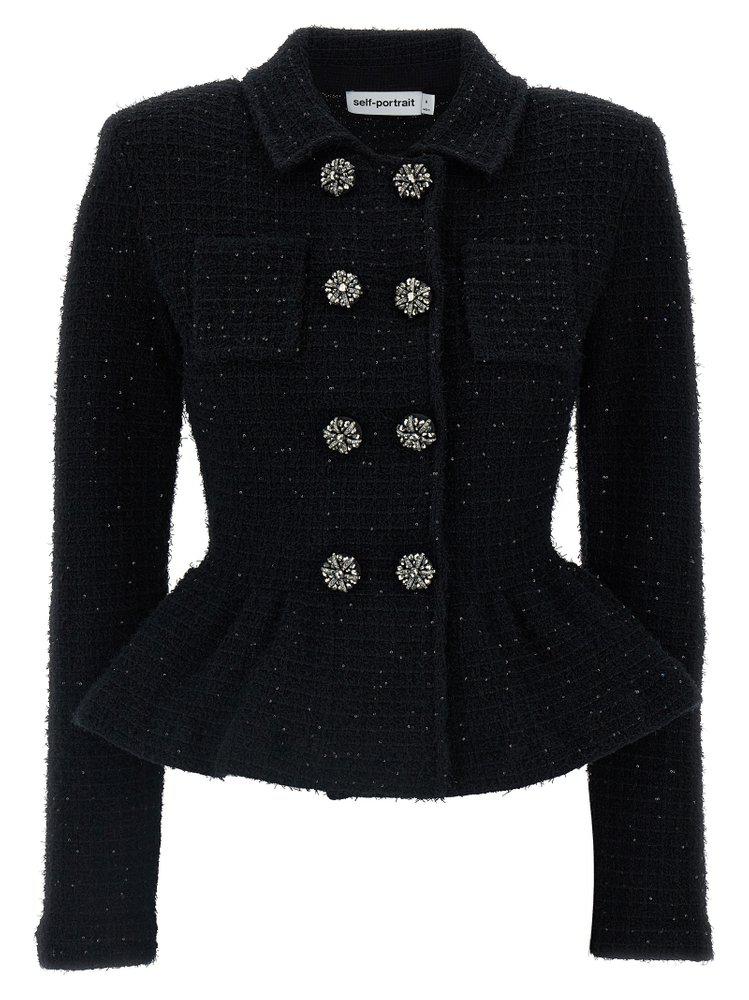 Self-Portrait | Self-Portrait Textured Knit Peplum Jacket 2732.29元 商品图片