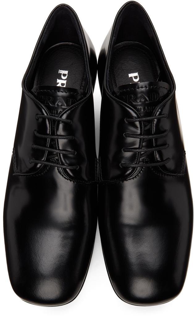 商品Prada|Black Platform Spazzolato Fume Derbys,价格¥10769,第7张图片详细描述