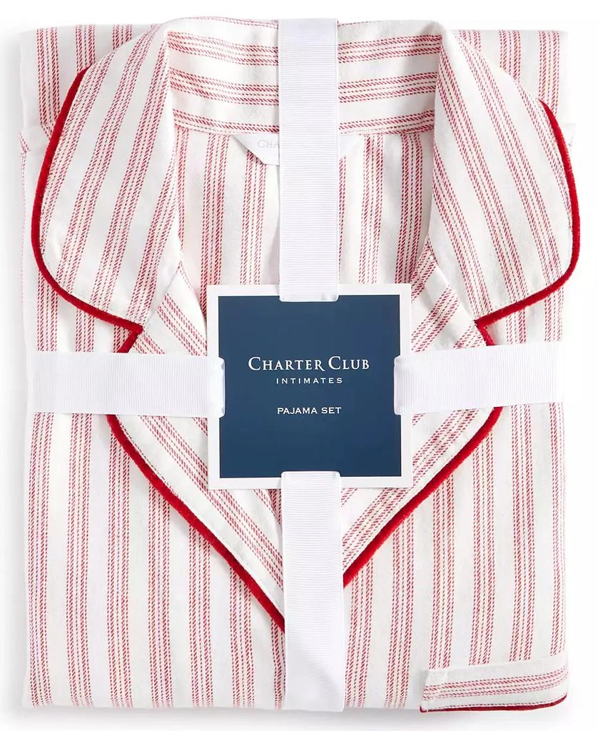 商品Charter Club|Petite Women's Long-Sleeve Cotton Flannel Packaged Pajama Set, Created for Macy's,价格¥190,第4张图片详细描述