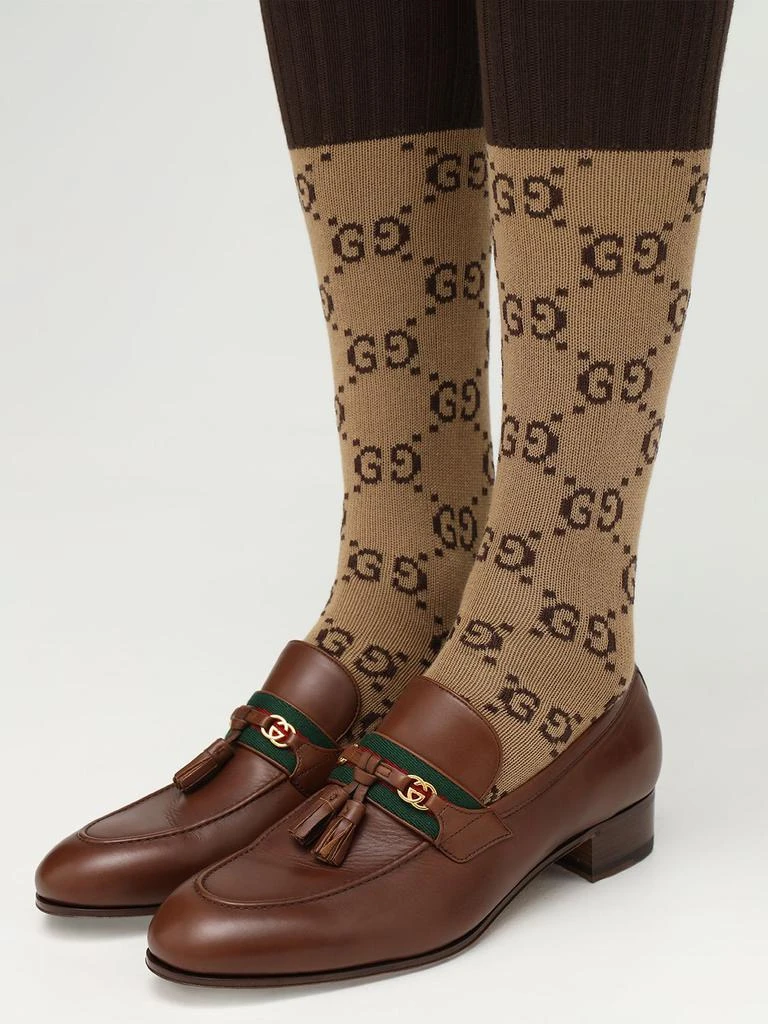 商品Gucci|Gg Supreme Logo Cotton Blend Socks,价格¥2071,第1张图片详细描述
