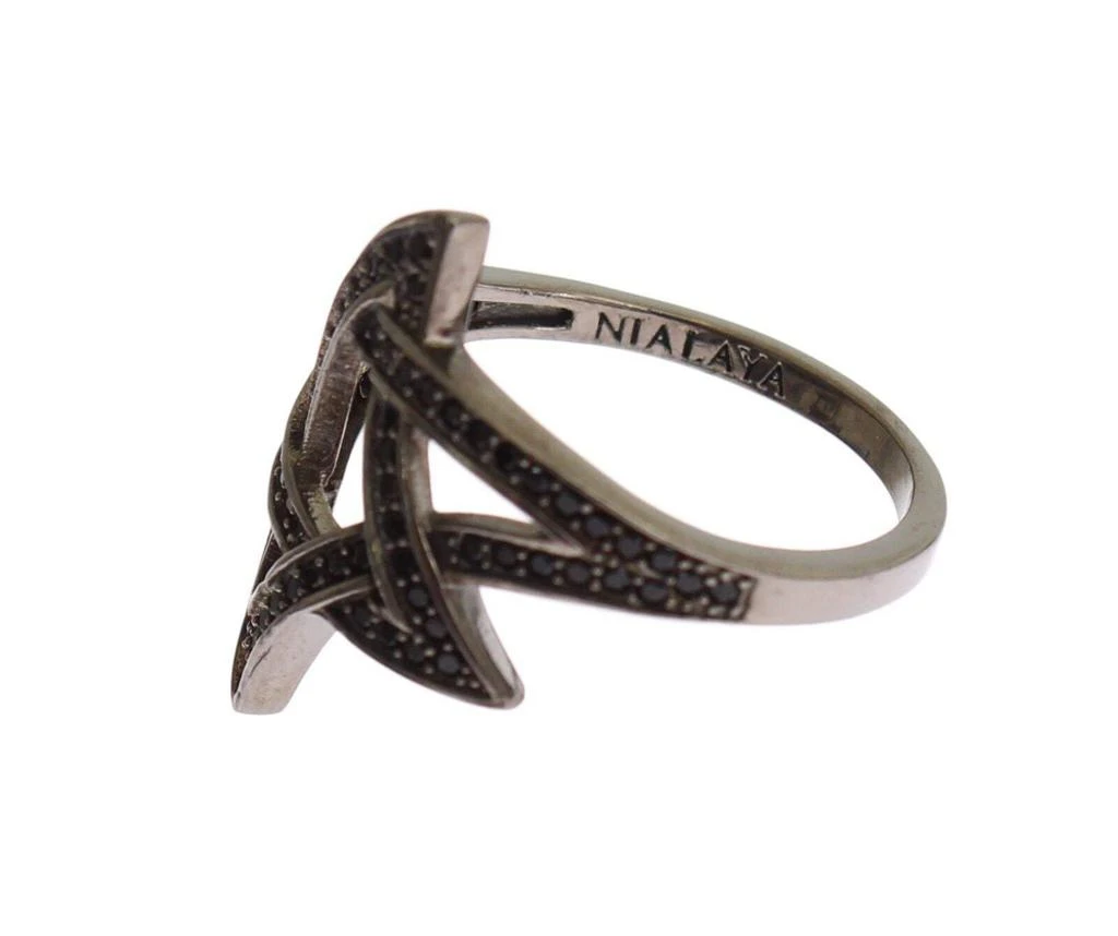 Nialaya Black CZ Rhodium 925 Silver  Ring 商品