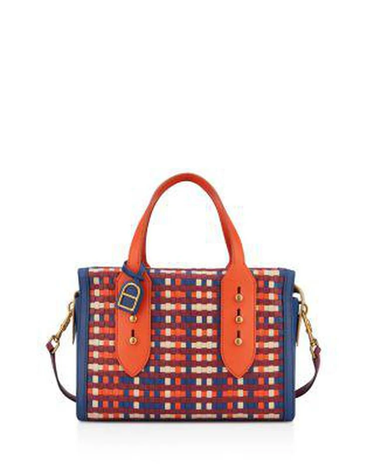 商品Anne Klein|Collar Pin Woven Leather Satchel,价格¥2084,第1张图片