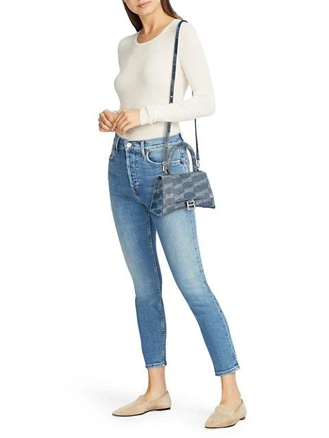 商品Balenciaga|Small Hourglass Monogram Denim Top Handle Bag,价格¥19396,第2张图片详细描述